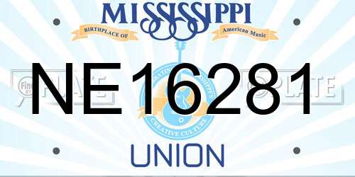 NE16281 Mississippi License Plate