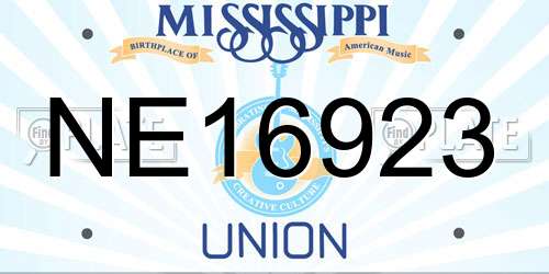 NE16923 Mississippi License Plate