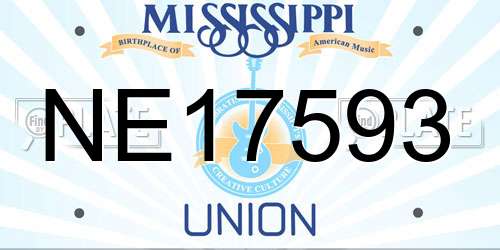 NE17593 Mississippi License Plate