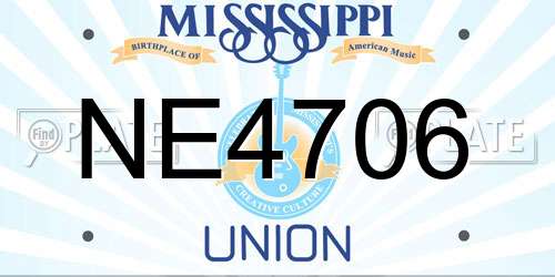 NE4706 Mississippi License Plate