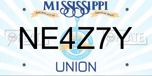 NE4Z7Y Mississippi License Plate
