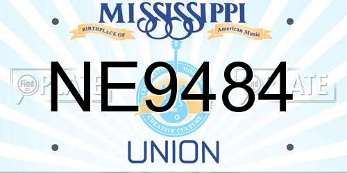 NE9484 Mississippi License Plate