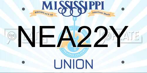 NEA22Y Mississippi License Plate