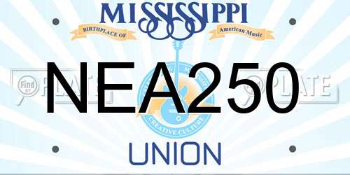 NEA250 Mississippi License Plate