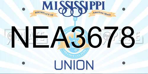 NEA3678 Mississippi License Plate