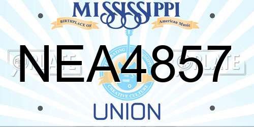 NEA4857 Mississippi License Plate