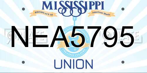 NEA5795 Mississippi License Plate