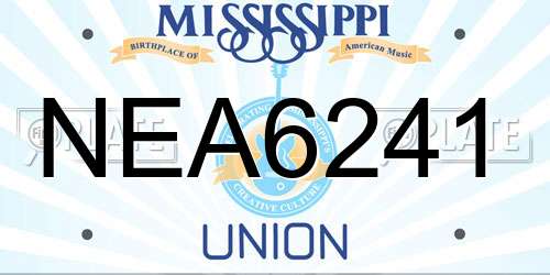 NEA6241 Mississippi License Plate