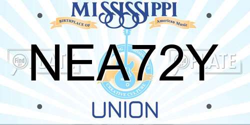 NEA72Y Mississippi License Plate