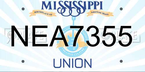 NEA7355 Mississippi License Plate