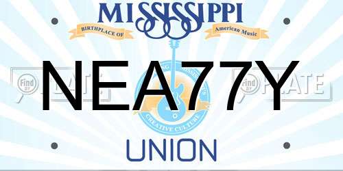 NEA77Y Mississippi License Plate