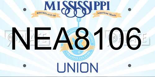 NEA8106 Mississippi License Plate