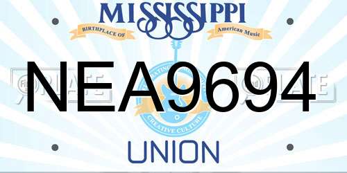 NEA9694 Mississippi License Plate