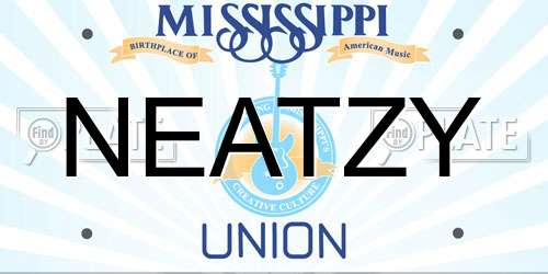 NEATZY Mississippi License Plate