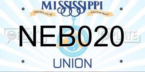 NEB020 Mississippi License Plate