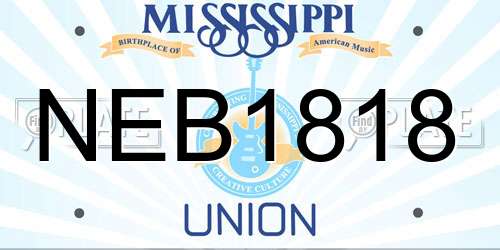 NEB1818 Mississippi License Plate
