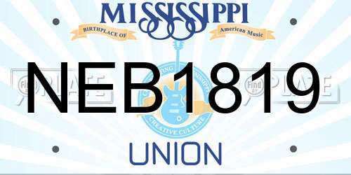 NEB1819 Mississippi License Plate