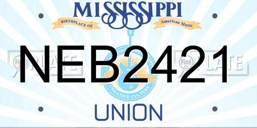 NEB2421 Mississippi License Plate