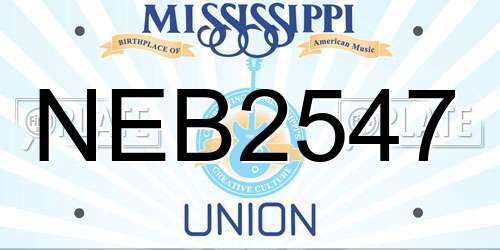 NEB2547 Mississippi License Plate