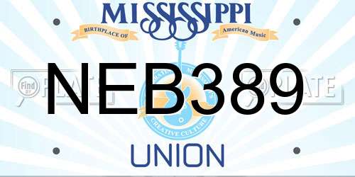 NEB389 Mississippi License Plate