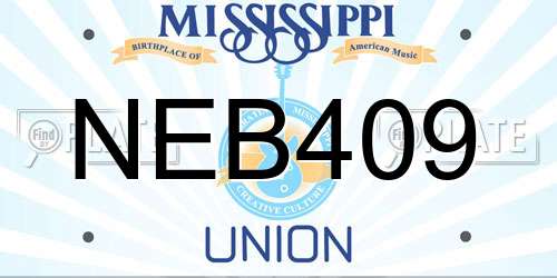 NEB409 Mississippi License Plate