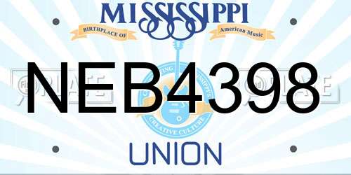 NEB4398 Mississippi License Plate