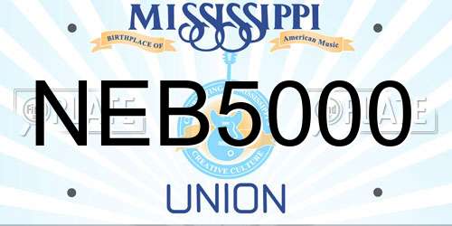 NEB5000 Mississippi License Plate