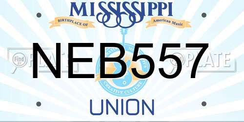 NEB557 Mississippi License Plate