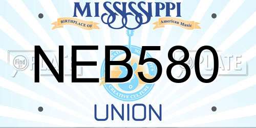NEB580 Mississippi License Plate