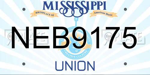 NEB9175 Mississippi License Plate