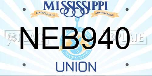 NEB940 Mississippi License Plate