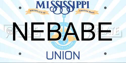 NEBABE Mississippi License Plate