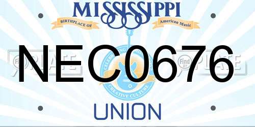 NEC0676 Mississippi License Plate