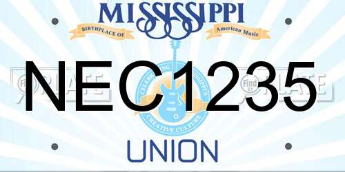 NEC1235 Mississippi License Plate