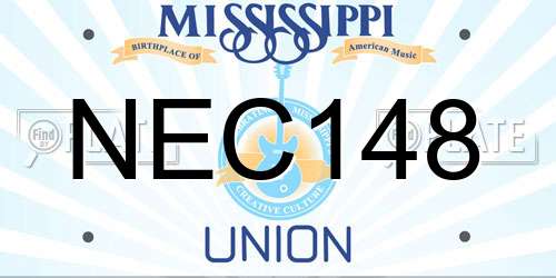 NEC148 Mississippi License Plate