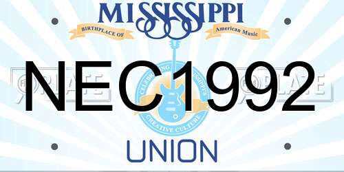 NEC1992 Mississippi License Plate