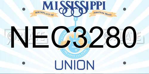 NEC3280 Mississippi License Plate