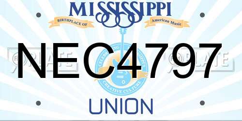 NEC4797 Mississippi License Plate