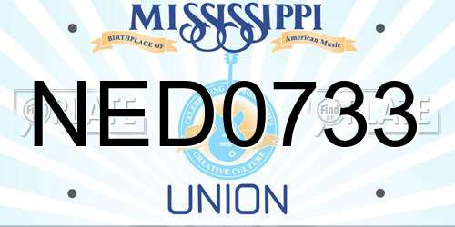 NED0733 Mississippi License Plate