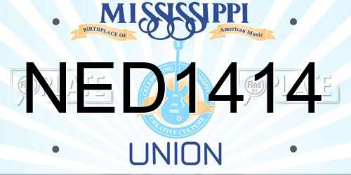 NED1414 Mississippi License Plate