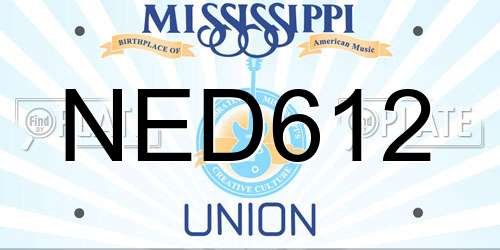 NED612 Mississippi License Plate
