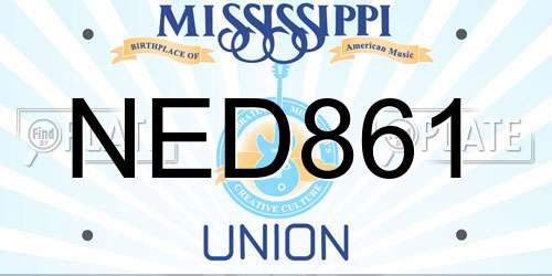 NED861 Mississippi License Plate