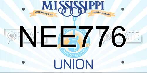 NEE776 Mississippi License Plate