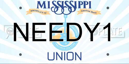 NEEDY1 Mississippi License Plate