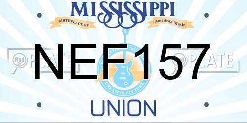 NEF157 Mississippi License Plate