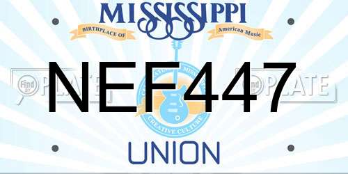 NEF447 Mississippi License Plate