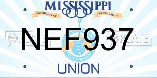 NEF937 Mississippi License Plate