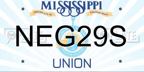 NEG29S Mississippi License Plate