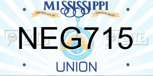 NEG715 Mississippi License Plate