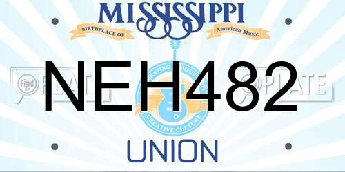 NEH482 Mississippi License Plate